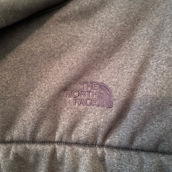 North Face Womens Dark Gray Puffer Hoodie Jacket Large - Picture 3 of 4